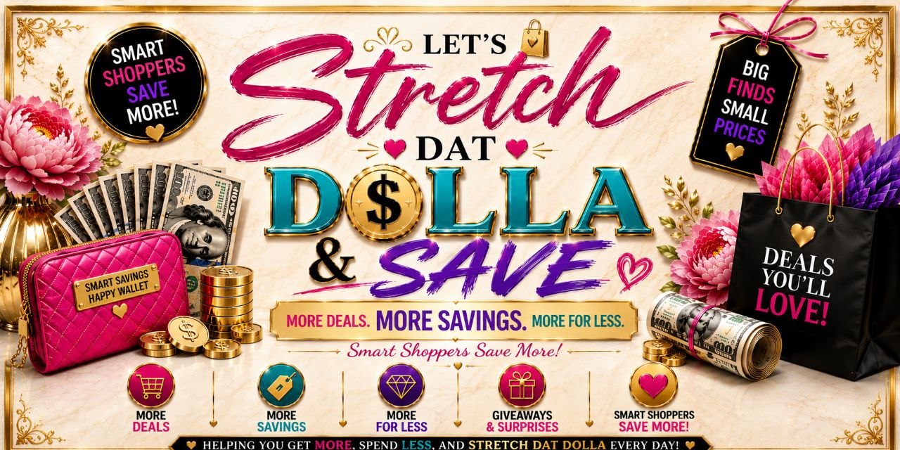 Let's Stretch Dat Dolla and Save — more deals, more savings, more for less